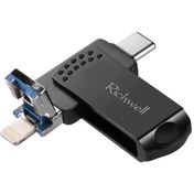 Resim Rogfer Richwell 128g Type-c 8 Pin Usb 3.0 Otg İşlevli Metal Flash Disk Siyah 
