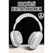 Resim Techno Stock P9 Plus Kablosuz Kulak Üstü Bluetooth Kulaklık Beyaz Yüksek Ses Kaliteli 
