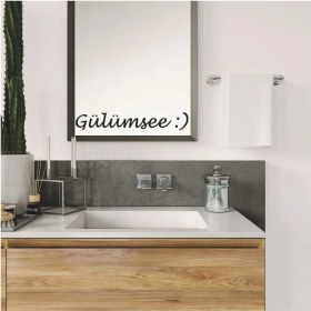 Resim Ayna Dekorasyon Sticker- Gülümsee :) 40CMX6CM 
