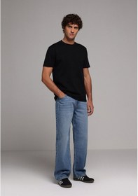 Resim Colin's Colins Regular Fit Yuvarlak Yaka Düz Erkek Siyah Kısa Kol Tişört Cl1080108 Q1.v1 Blk Siyah 