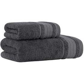 Resim Ladin Pamuk Banyo Havlusu 70x140 Koyu Gri 