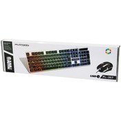 Resim Platoon PL-357 Işıklı USB Kablolu Oyuncu Klavye Mouse Set 