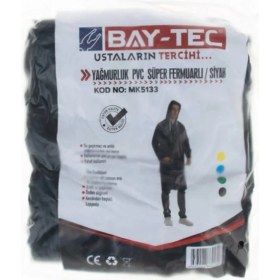Resim Bay-Tec Yağmurluk Süper Pvc Fermuarlı Siyah (MK-5133) 