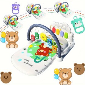 Resim Beşik oyun seti, bebek müzikli ve ışıklı piyano oyuncakları, yeni doğanlar ve küçük çocuklar için aktivite merkezi, erkek ve kız bebekler için pilsiz oyuncaklar 