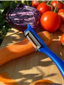 Resim Solingen Pırıltılı Mavi Dik Soyacak Paslanmaz Alman Çeliği, Ergonomik Sap, Yüksek Keskinlik-259 Mavi 