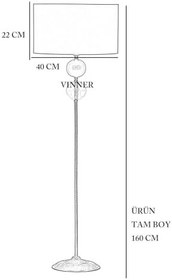 Resim vinner Grasse Black Üçlü Küre Metal Lambader - Mor Kadife VNRGRSKLMB049 