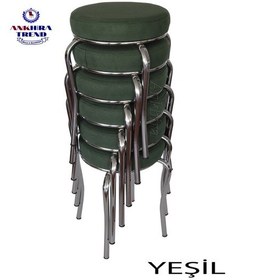 Resim Tabure (Krom Ayaklı) (6 Adet) - Mutfak Balkon Taburesi 