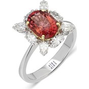 Resim Turmalin Yüzük - Beyaz Altın 