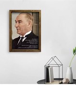 Resim Bk Gift Atatürk Temalı Doğal Masif Ahşap Çerçeveli Tablo 45X65Cm- (551146026) 