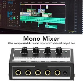 Resim Tbest Taşınabilir Kulaklık Amplifikatörü, Metal Stereo Ses Amplifikatörü Stüdyo ve Sahne için Düşük Gürültülü 4 Kanal Metal Kulaklık Dağıtıcı 100-240 V 