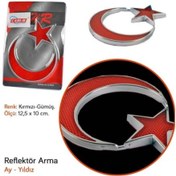 Resim Araç Oto Arma Ay Yıldız Türk Bayrağı Bantlı Reflektör Bantlı Arma 