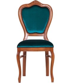 Resim Masifart_Mobilya Masifart Putridus Klasik Oymalı Sandalye Ceviz Turquaz Kadife 