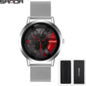 Resim Hanyang Gümüş Kırmızı Kutu ile Sanda Erkekler Jant Hub Izle Özel Tasarım Spor Araba Izle Paslanmaz Mesh Yarış Direksiyonu Jant Hub Kuvars Izle Adam Su Geçirmezrelogio (Yurt Dışından) 