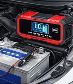 Resim Akıllı Akü Şarj Cihazı Bakım Onarım Akü Şarj Makinesi 12V 15A - 24V 8A Otomatik Dijital Ekran 
