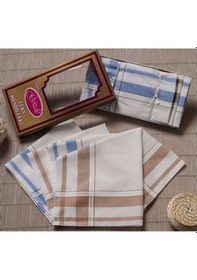 Resim Mira Home Sarı Kutulu 46x46 Cm 12 Adet Kumaş Mendil-gsk 07 Acı Kahverengi 