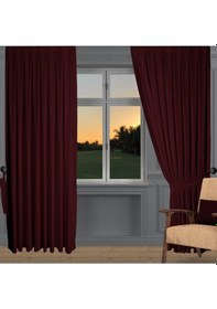 Resim Bordo Ada Fon Perde Normal Pile 1'e 2,5 Pile-bordo Bordo 