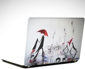 Resim Şemsiyeli İnsanlar Laptop Sticker 17 inch (39X27CM) 