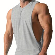 Resim Erkek Düzenli Temel Gevşek Atlet, Yaz İçin Rahat Rahat Yelek, Spor Salonu Fitness Egzersiz İçin Erkek Giyim Üst 