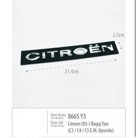 Resim Citroen Bagaj Yazısı Amblemi - 2003-2011 Arası Modellere Uyumlu Krom 