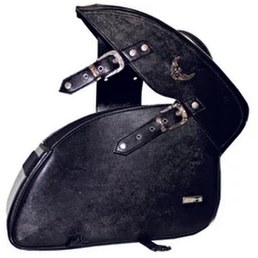 Resim Tex 92 Vega XL Oval Deri Yan Çanta Heybe Motorsiklet Aksesuarları İçin Şık Tasarım 