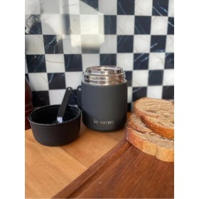 Resim Chef Taste Kaşıklı Yemek Termosu Paslanmaz Çelik 500 ml Koyu Gri Yemek Termosu 