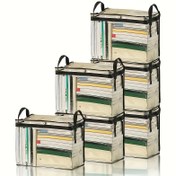 Resim 6 adet Fermuarlı ve Saplı Şeffaf Kitap Saklama Çantası, Katlanabilir Çok Fonksiyonlu Ev, Ofis ve Okul Saklama Çantaları, Dayanıklı ve Taşınması Kolay, Yatak Altı Saklama 