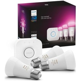 Resim Philips Hue Wca 9w E27 Renkli Akıllı Ampul 3'lü Başlangıç Seti, H Çok Renkli 