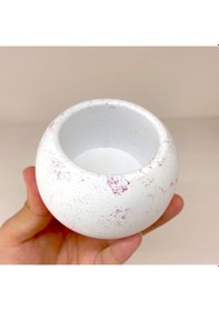 Resim Epoksi Yuvarlak Beton Saksı Ve Mumluk Silikon Kalıbı 10.2x7.3 