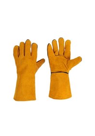 Resim Kaynak Eldivenleri Isı Yalıtım Eldivenleri Deri Yüksek Sıcaklık Geçirmez Eldivenler Açık Ha 