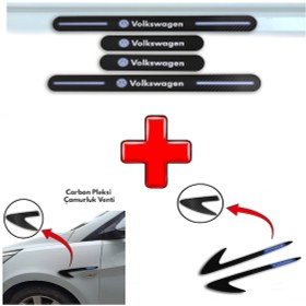 Resim Volkswagen Scirocco Uyumlu Carbon Kapı Eşiği + Çamurluk Venti (552312771) 