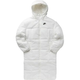 Resim Nike Sportswear Classic Puffer Therma-fıt Kapüşonlu Beyaz Kadın Mont Geniş Kalıp Fb7675133 001 