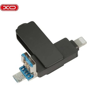 Resim Dk06 128gb Usb 3.0 Flash Bellek Usb-a Micro Lightning Uyumlu 3'ü 1 Arada Metal Siyah 