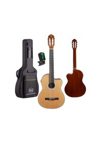 Resim Maxword X47-EQ-AMP Profesyonel Masif Ağaç Amfili Elektro Klasik Gitar Seti Üst Segment 