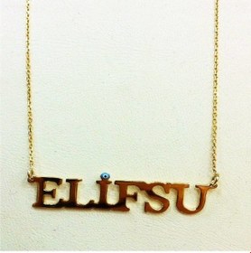 Resim Sembolgold Altın Isimli Kolye Nazar Boncuklu Sg08-54 