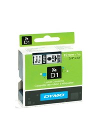 Resim Dymo D1 Şerit Standart 19 MMx7 M Beyaz Üzerine Siyah 45803 S0720 