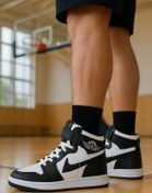 Resim Nstil Siyah - Günlük Unisex Sneaker Bağcıklı Hafif Yumuşak Kaymaz Taban Bilekli Basketbol Ayakkabı 8070 
