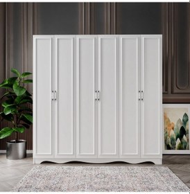 Resim Free 6 Kapaklı 2 Çekmeceli Country Modüler Gardırop 