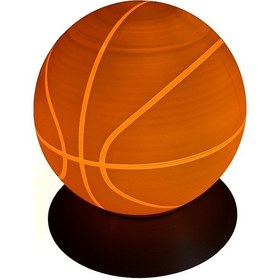 Resim Basketbol Topu Tasarımlı Led Masa Lambası Turuncu 