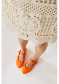 Resim Nili Turuncu Tek Bantlı Oval Burunlu Babet 001 