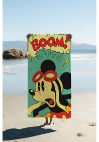 Resim Dijital Baskı Plaj Deniz Havlusu Retro Mickey Desenli Peştamal Hvl0144 Renkli 