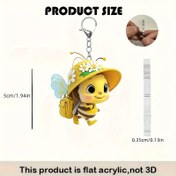 Resim 2D Düz, Sevimli Arı Anahtarlık - Sırt Çantasıyla Düz Akrilik Böcek, Parlak Sarı - Kızlar, Kadınlar, Evcil Hayvan Sahipleri İçin Kompakt (4.9cm) Hafif Anahtarlık Halkası - Sevgililer Günü Hediyesi, Sırt Çantası & Araba Anahtarları Aksesuarı - Kolay Temizlenebilir Dekorasyon, Arı Araba Aksesuarları, Evcil Hayvan Sahiplerine Hediye, Oyunbaz Aksesuar, Dayanıklı Anahtar Tutucu, 2D Düz 