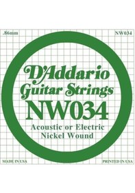 Resim Daddario Nw034 Elektro Ve Akustik Tek Tel Nickel Wound, .034 