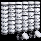 Resim 25/50 adet Mini Şeffaf Krem Kavanozları 5G Boş Plastik Kozmetik Makyaj Kavanozları Şeffaf Örnek Şişesi Göz Farı Kremi Dudak Balmı Kapak Şeffaf Yuvarlak Kavanoz Plastik Örnek Kapak Kapaklı, Göz Farı Boncukları Küpeler Sıvı Losyon Krem Makyaj Depolama, Seyahat Gereksinimleri Örnek Kozmetik Kavanoz Boş Mini Şişe 