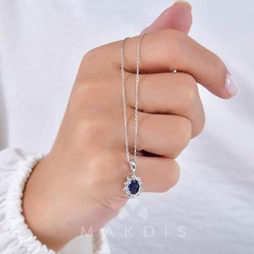 Resim 1.10 Karat Safir Pırlanta Kolye - HRD Sertifikalı 