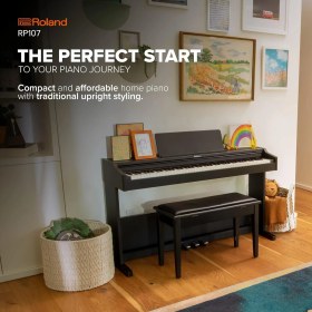 Resim Braventa Collection Roland RP107-BKX Supernatural Siyah Dijital Duvar Piyanosu 