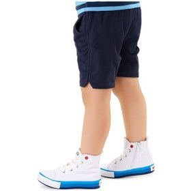Resim Kiko Kids Tinna Bağcıklı Erkek Çocuk Boğazlı Keten Spor Ayakkabı Beyaz - Mavi 