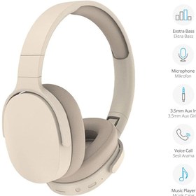 Resim Piranha 2215 Kablosuz Bluetooth Kulak Üstü Kulaklık / IOS & Android Uyumlu Şarjlı Wireless Kulaklık 