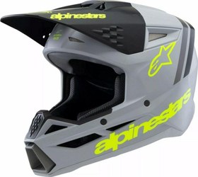Resim Alpinestars SM3 Youth Radium Off-Road Çocuk Genç Motosiklet Kaskı Gri Siyah Sarı 