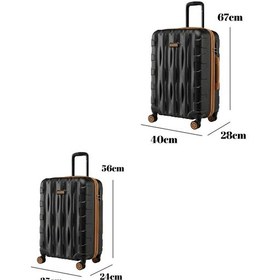 Resim 2'li Valiz Seti Orta Boy - Kabin Boy Siyah-taba 1167 Siyah - Taba 