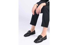 Resim Bestello Bağcıksız Tokalı Tpu Taban Hakiki Deri Loafer 332-25050 Kadın Ayakkabı 
